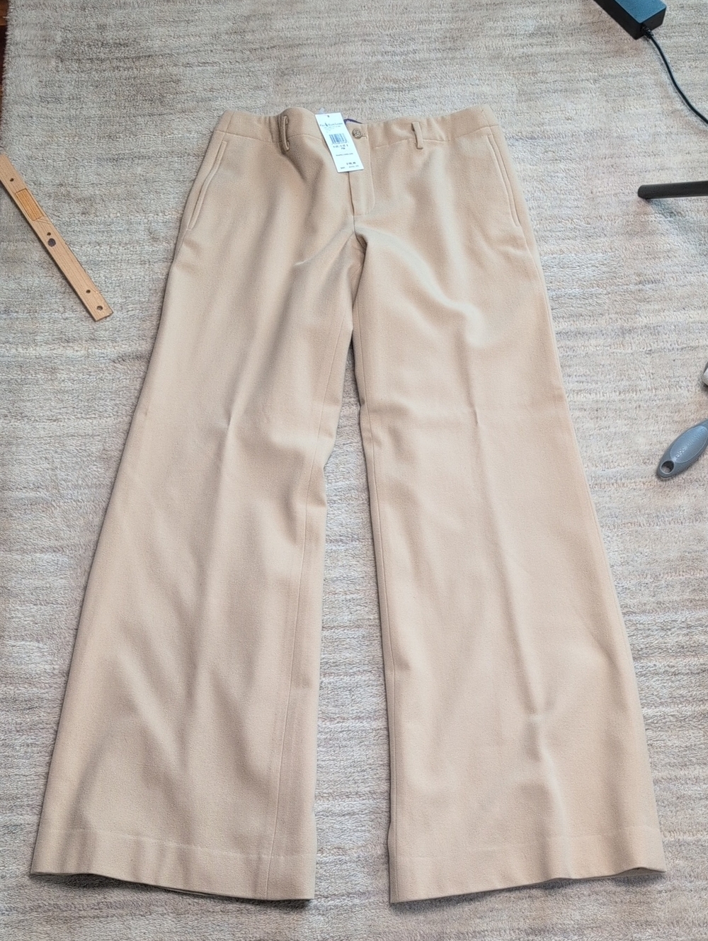 Ralph Lauren Purple Label Wool Cashmere Wide Leg Trousers 8